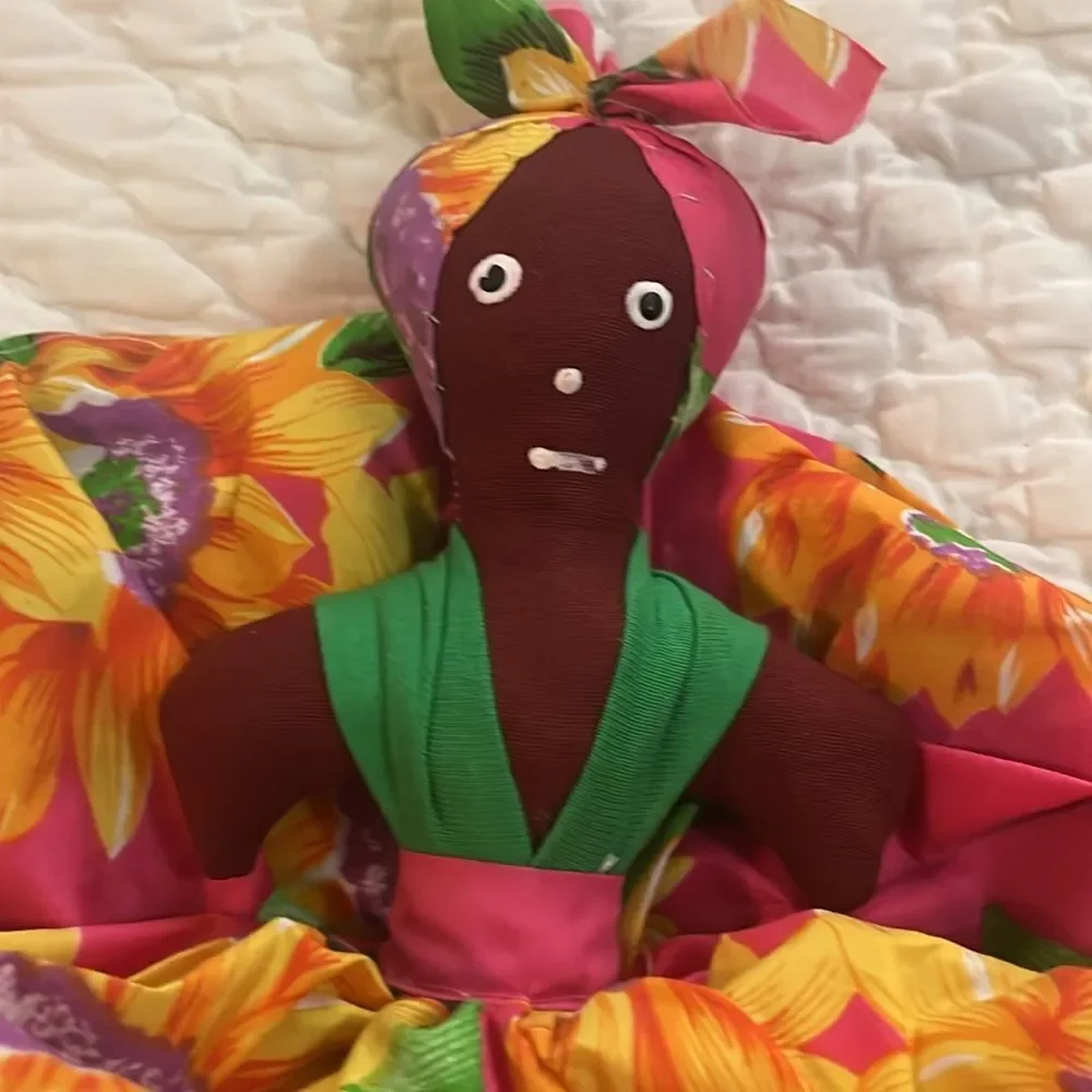 Colorful Fabric Dolls with Floral Dress